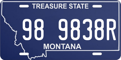 MT license plate 989838R