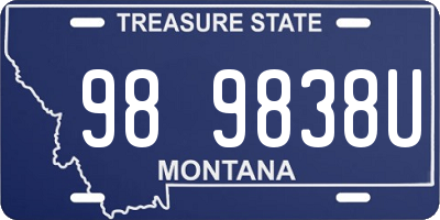 MT license plate 989838U