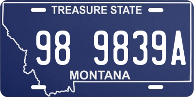 MT license plate 989839A
