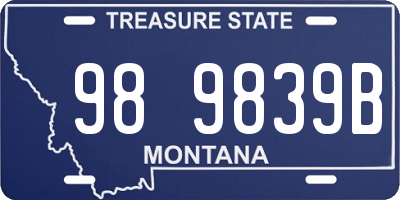 MT license plate 989839B