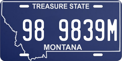 MT license plate 989839M