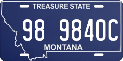 MT license plate 989840C