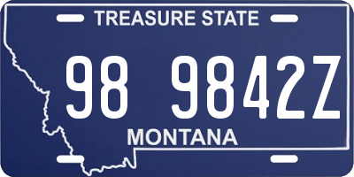 MT license plate 989842Z