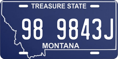 MT license plate 989843J