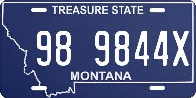 MT license plate 989844X