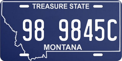 MT license plate 989845C