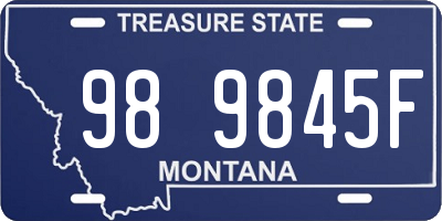 MT license plate 989845F