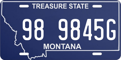 MT license plate 989845G