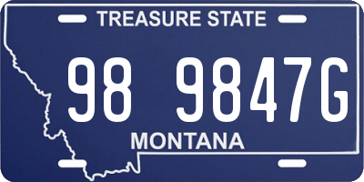 MT license plate 989847G