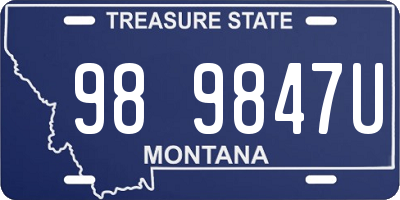 MT license plate 989847U