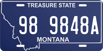 MT license plate 989848A