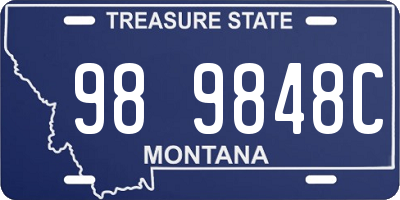 MT license plate 989848C