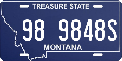 MT license plate 989848S