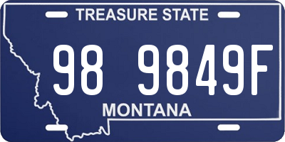 MT license plate 989849F