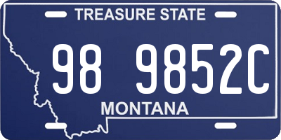 MT license plate 989852C