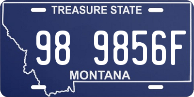 MT license plate 989856F