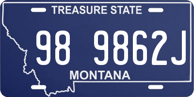 MT license plate 989862J