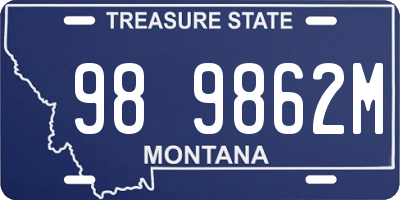 MT license plate 989862M