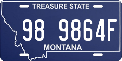 MT license plate 989864F