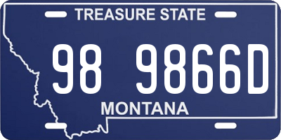 MT license plate 989866D