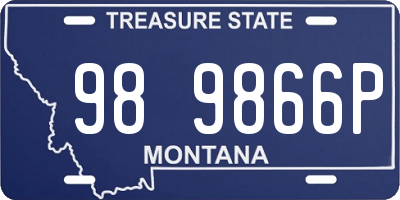 MT license plate 989866P
