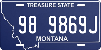 MT license plate 989869J