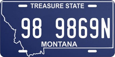 MT license plate 989869N