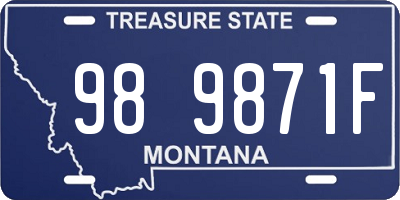 MT license plate 989871F