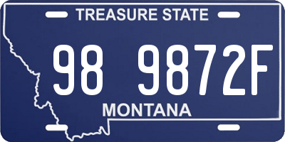 MT license plate 989872F