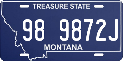 MT license plate 989872J