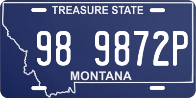 MT license plate 989872P