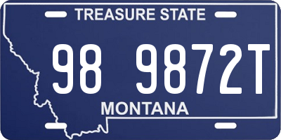 MT license plate 989872T