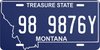 MT license plate 989876Y