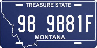 MT license plate 989881F