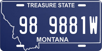 MT license plate 989881W