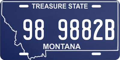 MT license plate 989882B