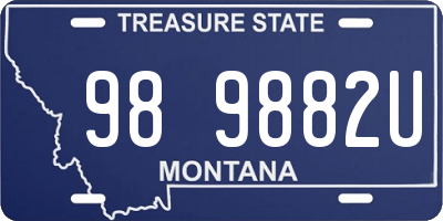 MT license plate 989882U