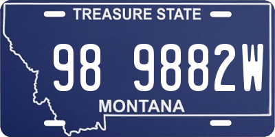 MT license plate 989882W