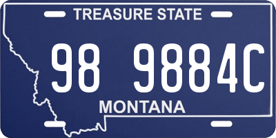 MT license plate 989884C