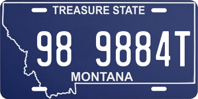 MT license plate 989884T
