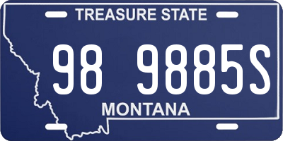 MT license plate 989885S