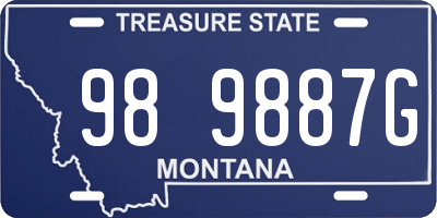 MT license plate 989887G