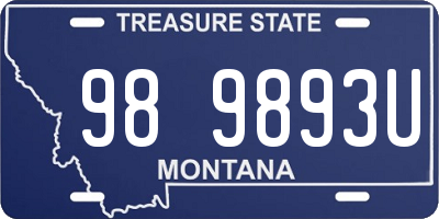 MT license plate 989893U
