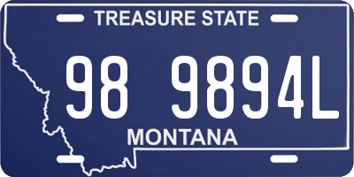 MT license plate 989894L