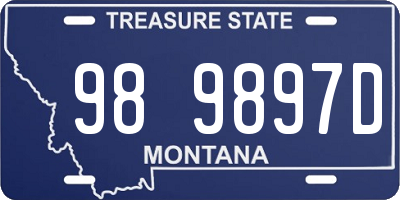 MT license plate 989897D