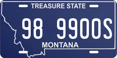 MT license plate 989900S
