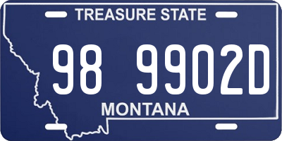 MT license plate 989902D