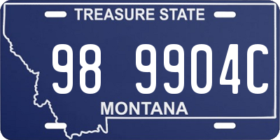MT license plate 989904C