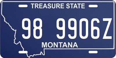 MT license plate 989906Z