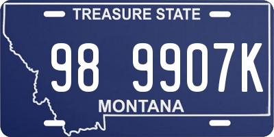 MT license plate 989907K